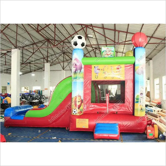 0.55MM PVC Trapaulins Animals Sports Inflatable Bouncer Combo With 3 Years Warranty