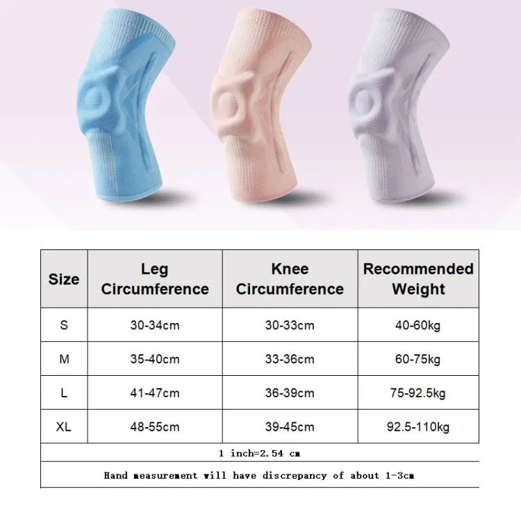 1pair Sports Knee Brace Meniscus Injury Silicone Knee Joint Protective Cover, Size: M(Black Gray)