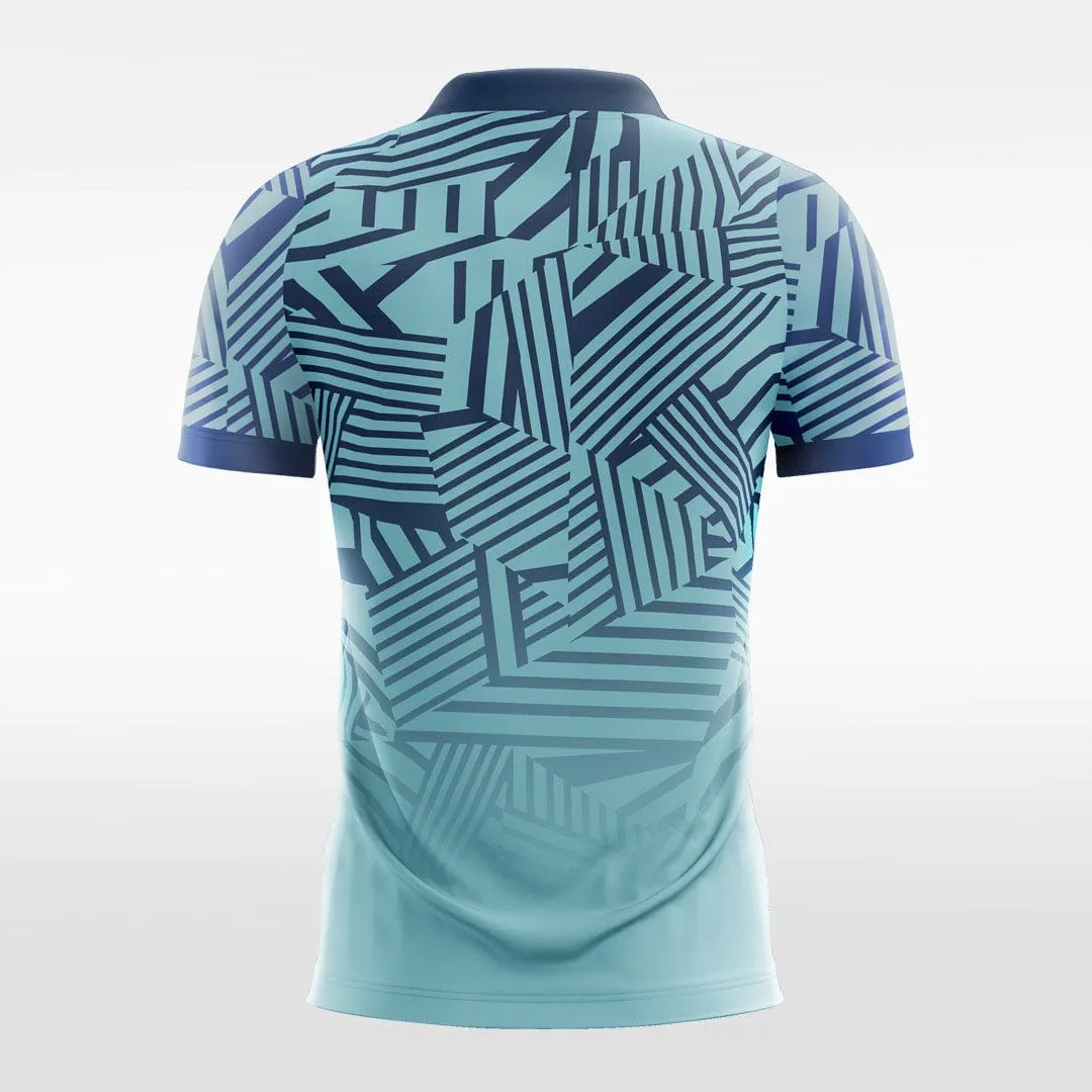 3D Geometry - Women Custom Soccer Jerseys Design Cyan