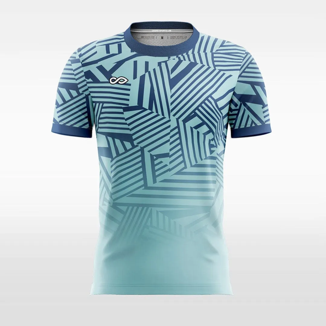 3D Geometry - Women Custom Soccer Jerseys Design Cyan