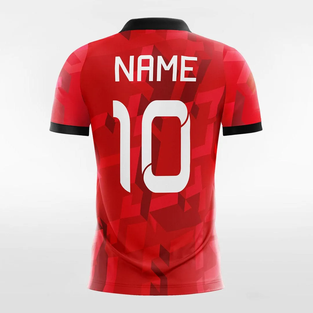 3D Pattern - Women Custom Soccer Jerseys Design Red Color