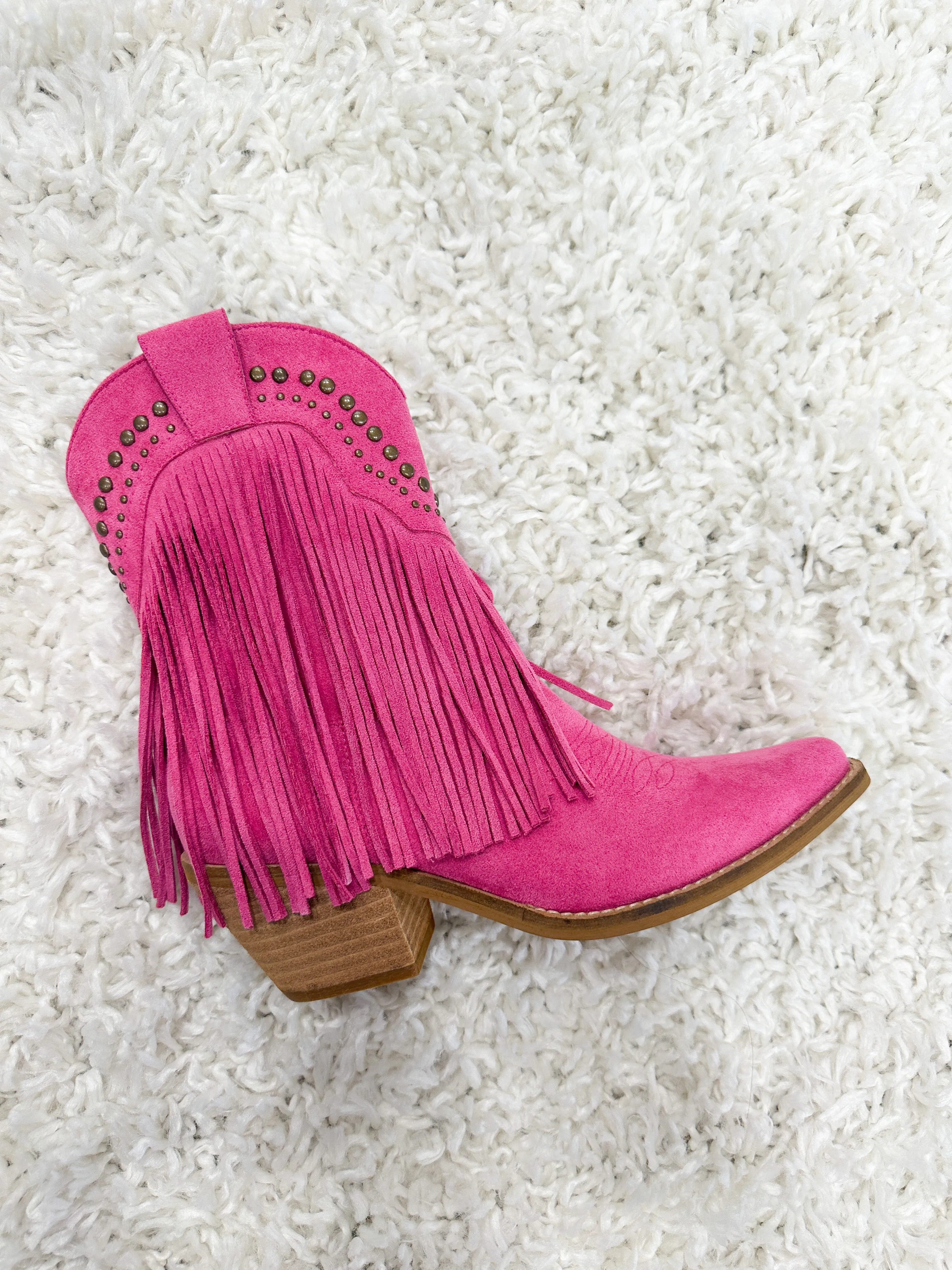 Adela Studded Fringe Short Boots