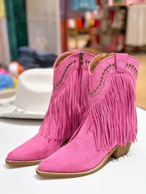 Adela Studded Fringe Short Boots