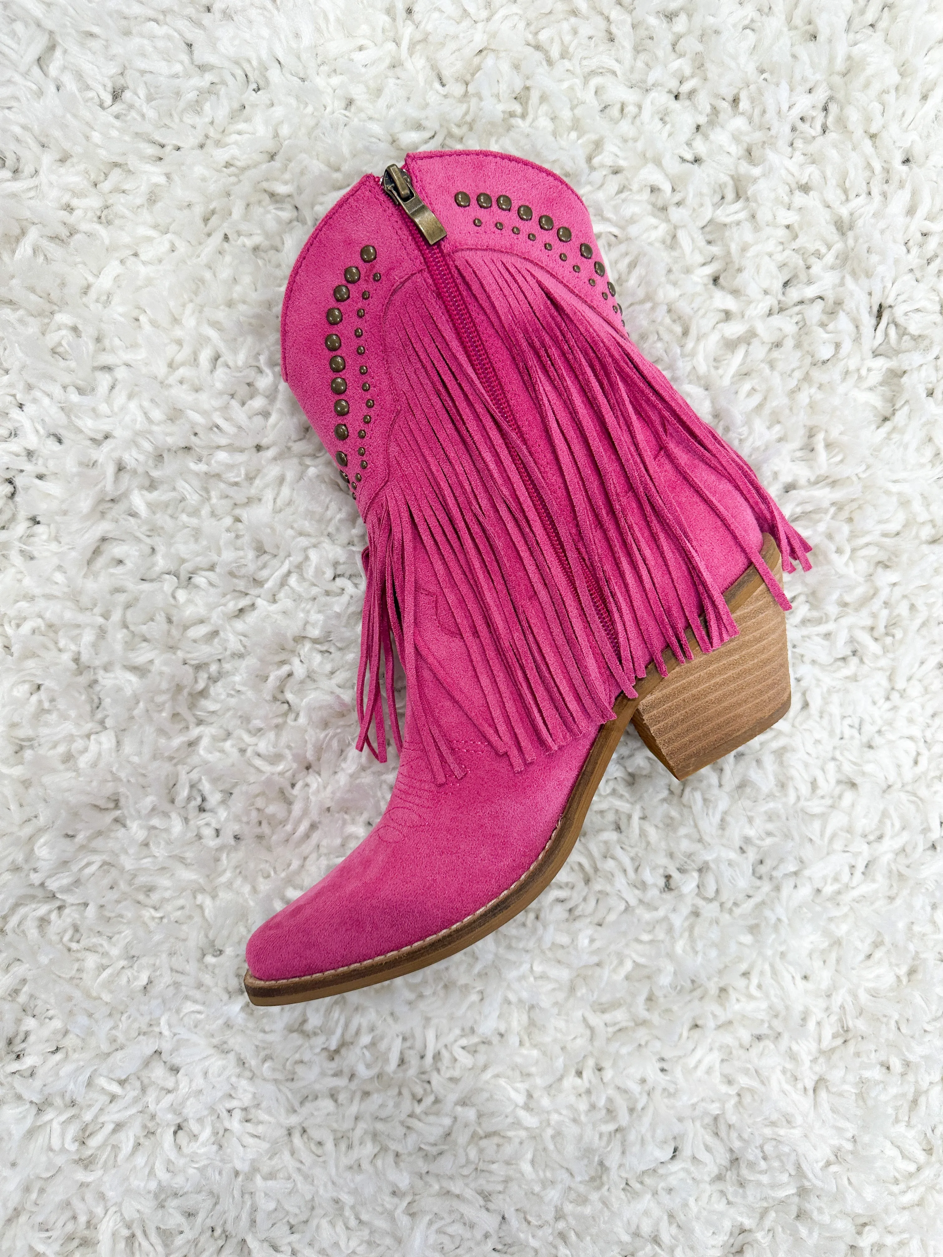 Adela Studded Fringe Short Boots