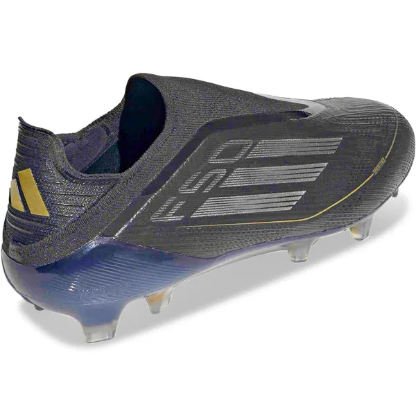 adidas F50 Elite Laceless FG Soccer Cleats (Black/Iron Metallic/Gold Metallic)