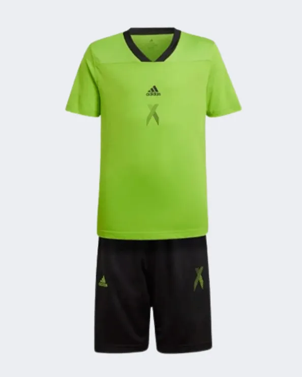 Adidas Football-Inspired X Boys Training Suit Solar Green Hg6785