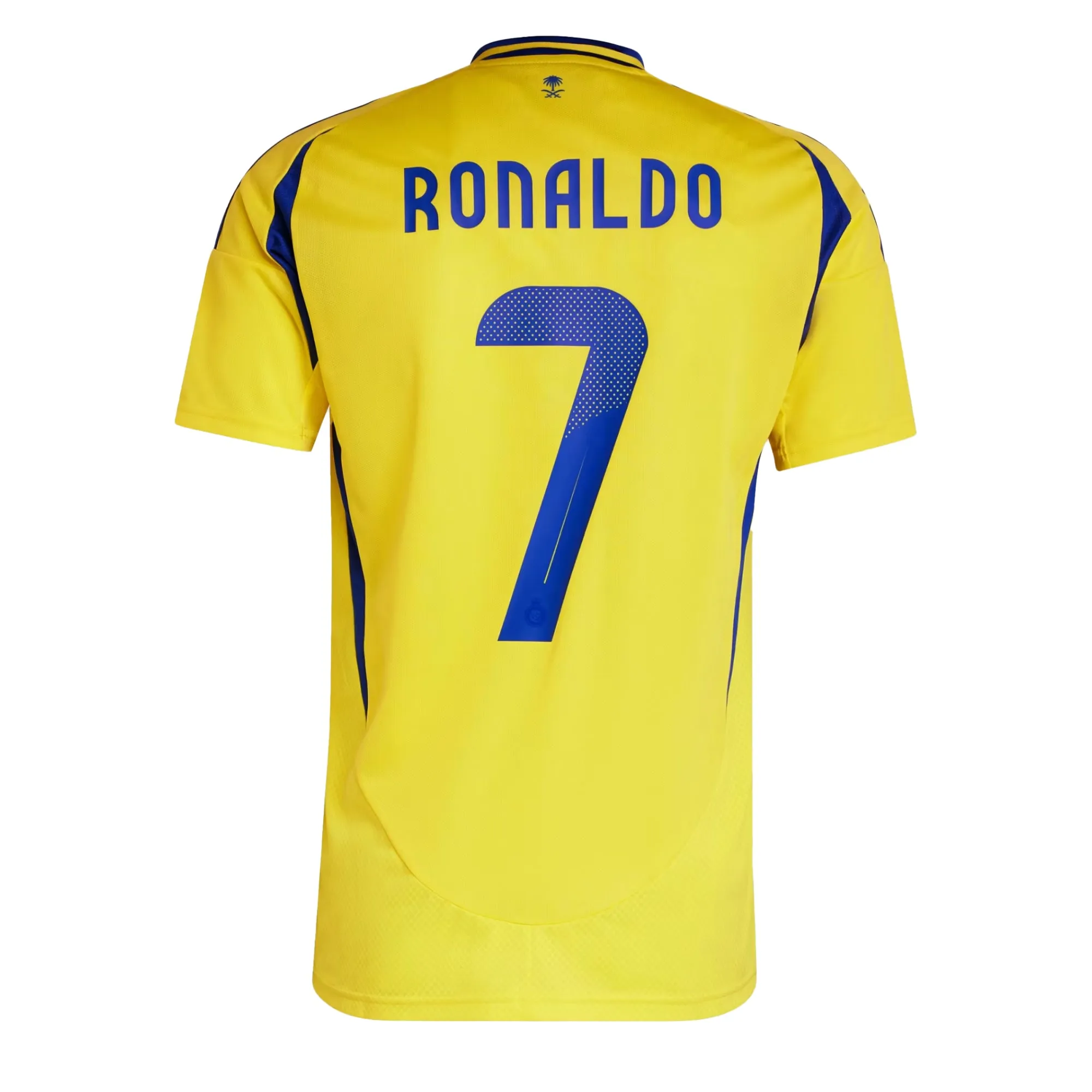 adidas Men's Al Nassr 2024/25 Home Jersey w/ Ronaldo #7 Printing Impact Yellow/Royal Blue