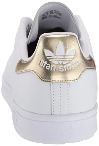 adidas Originals womens Stan Smith Sneaker, White/White/Gold Metallic, 9.5 US