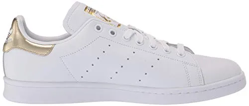 adidas Originals womens Stan Smith Sneaker, White/White/Gold Metallic, 9.5 US