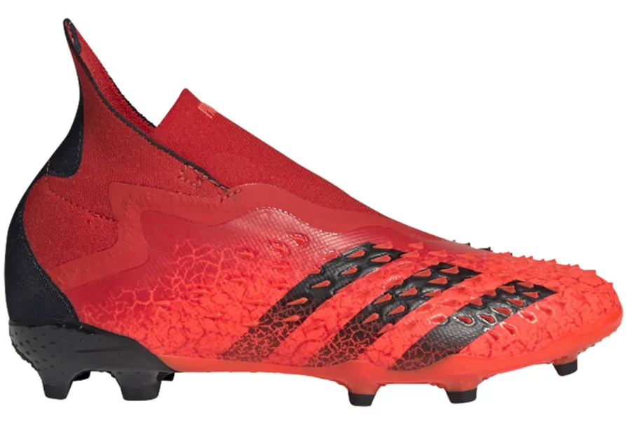 adidas Predator Freak   Junior Firm Ground Soccer Cleat -   Red/Core Black/Solar Red