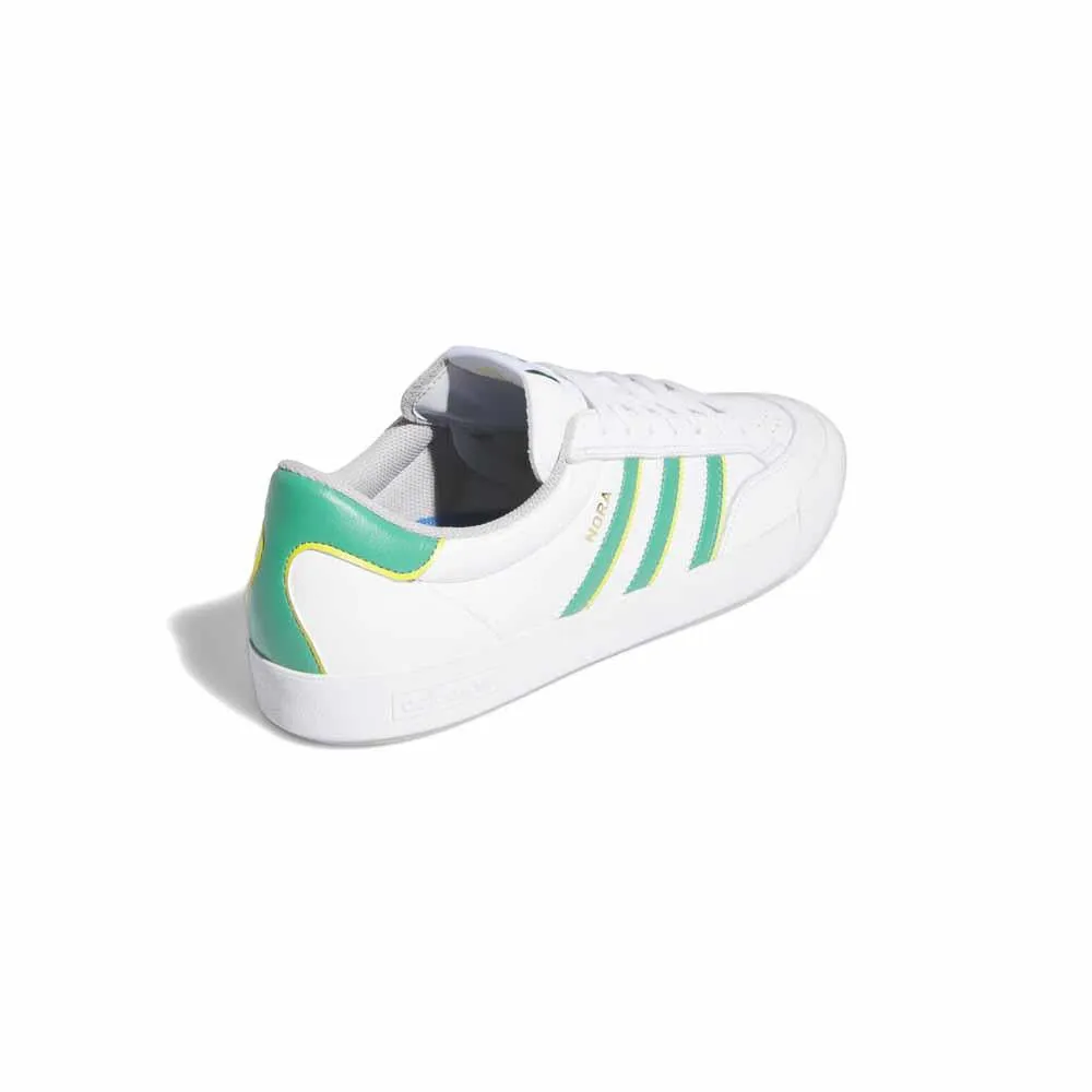 Adidas Skateboarding Nora Feather White Court Green Yellow Skate Shoes