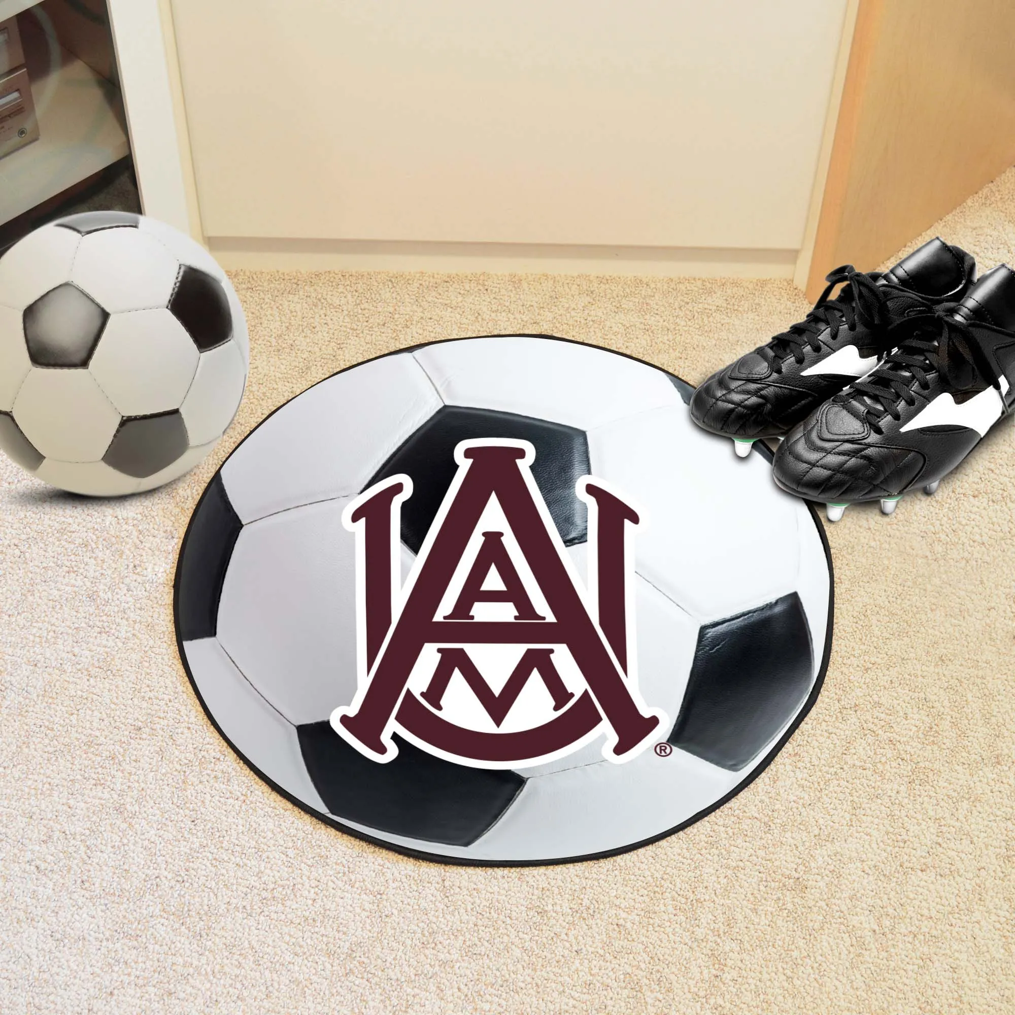 Alabama A&M Bulldogs Soccer Ball Rug - 27in. Diameter