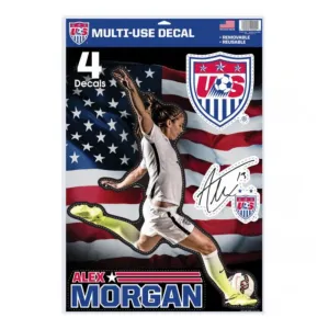 Alex Morgan #13 Womens USA Soccer Wincraft Set of 4 Multi Use Decals Stickers