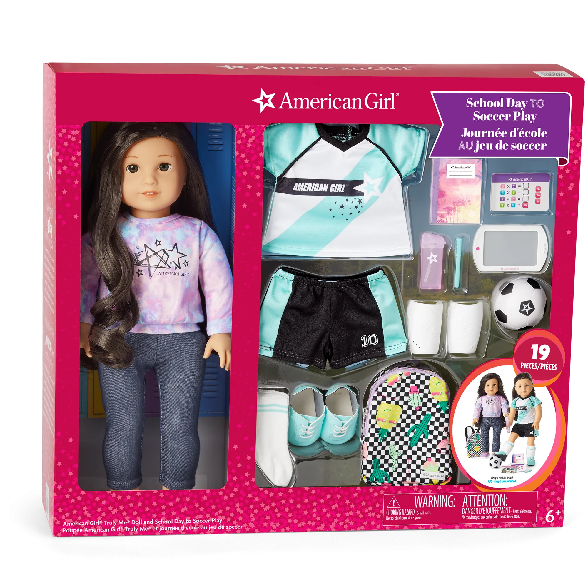 American Girl® Truly Me™ Doll #84 and School Day to Soccer Play Set