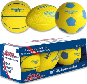 Anywhere Ball Foam Sports Ball - Set of 3