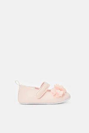 Baby Pink Pearl Pram Shoe