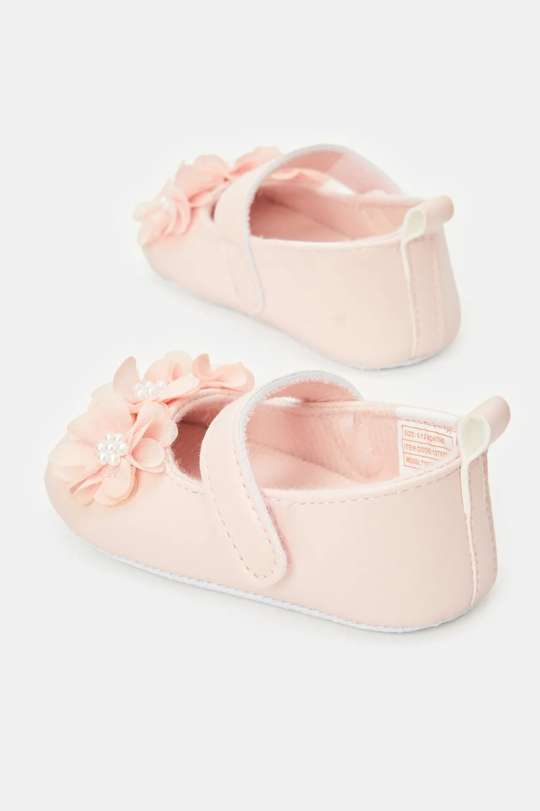 Baby Pink Pearl Pram Shoe