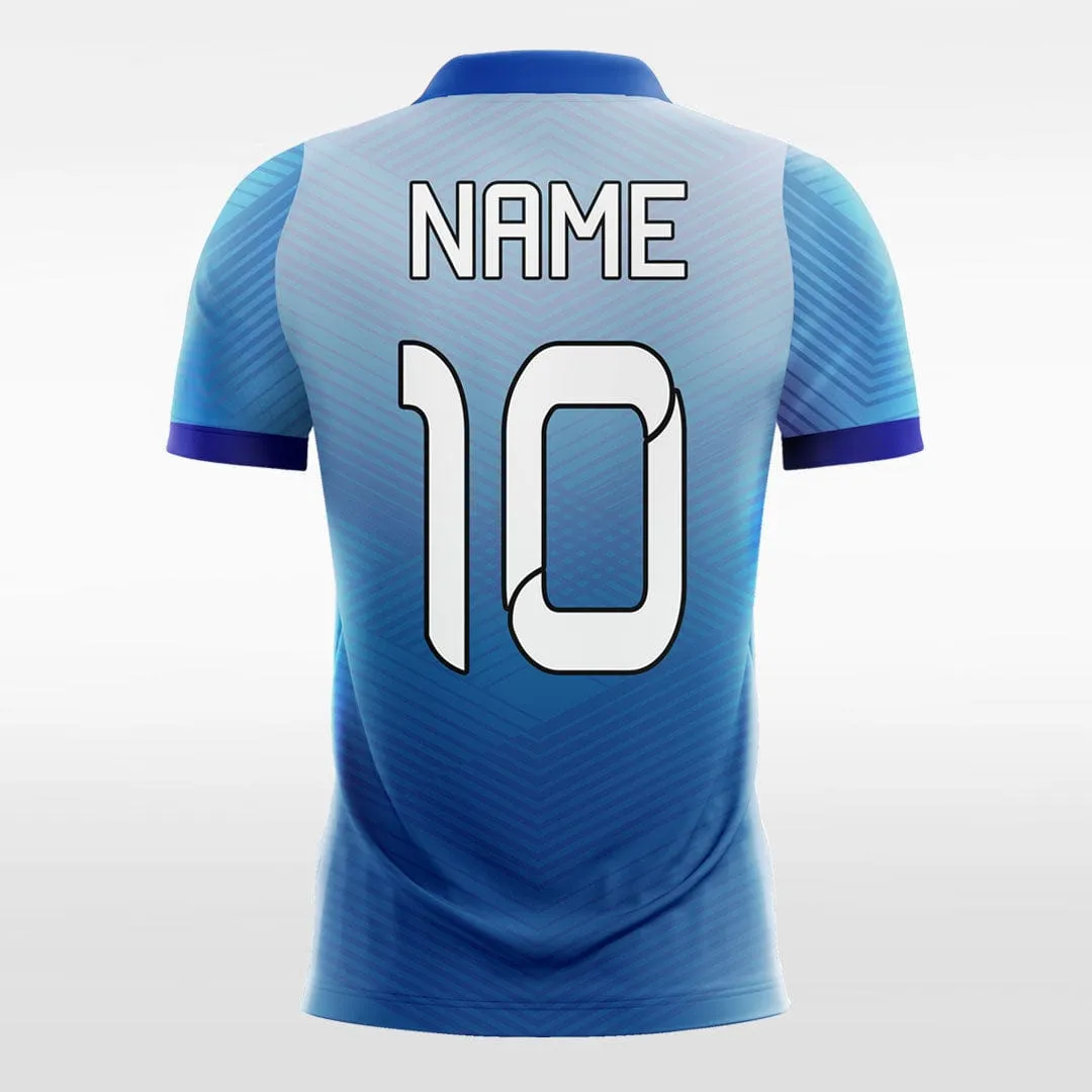 Blue Chevron - Women Custom Soccer Jerseys Design Gradient