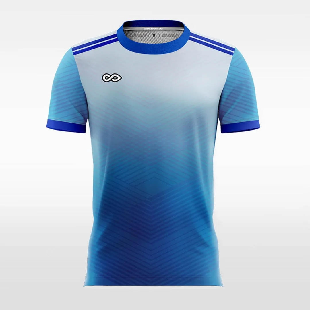 Blue Chevron - Women Custom Soccer Jerseys Design Gradient