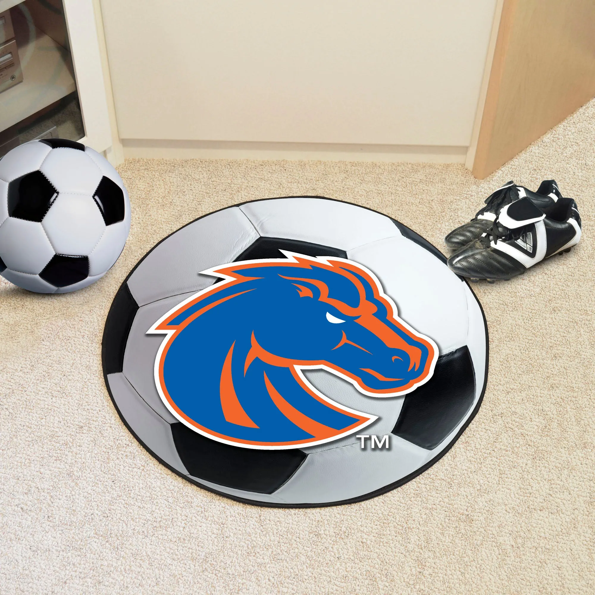 Boise State Broncos Soccer Ball Rug - 27in. Diameter