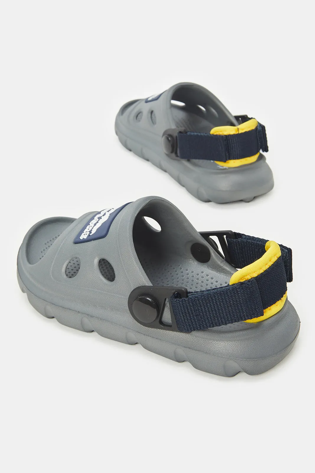 Boys Grey Molded Slide With Backstrap