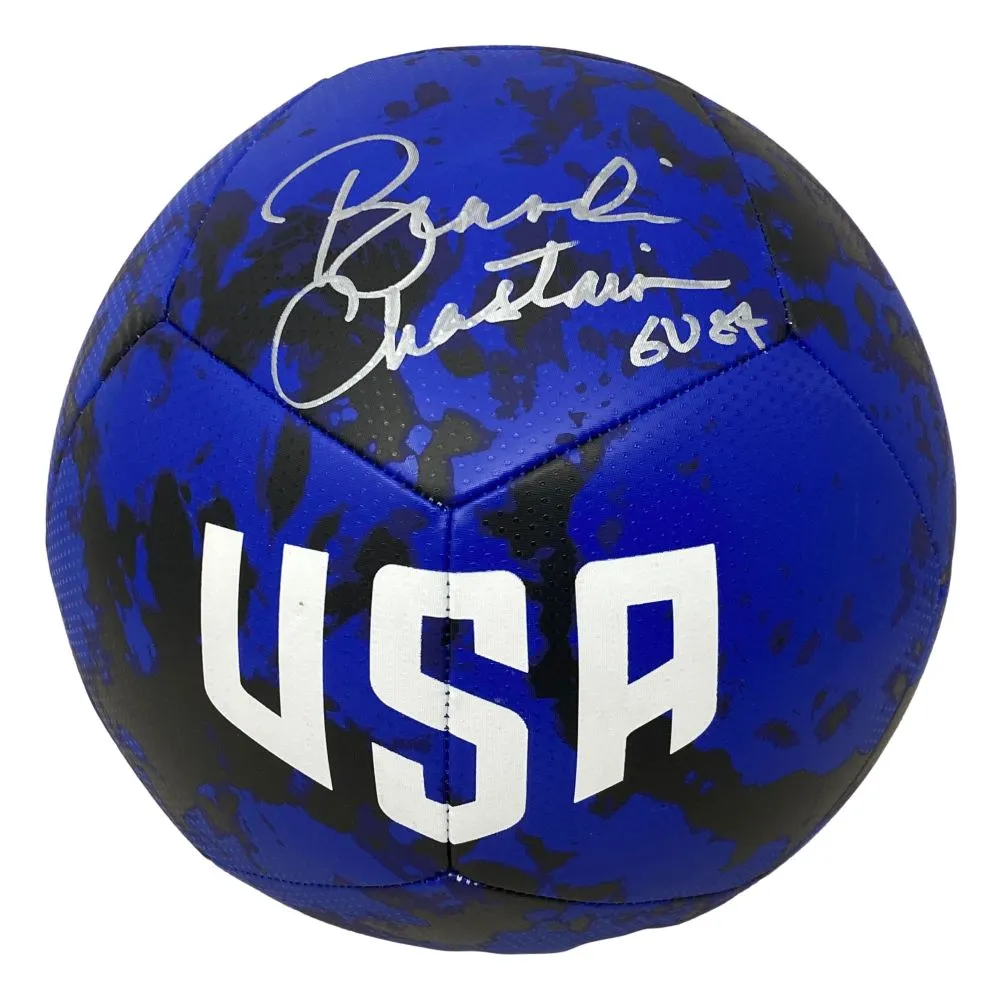 Brandi Chastain Signed USA Blue Nike Soccer Ball BAS ITP