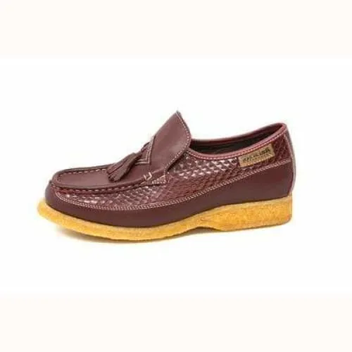 British Walkers Brooklyn Men's Burgundy Snake Skin Leather Crepe Sole Shoes