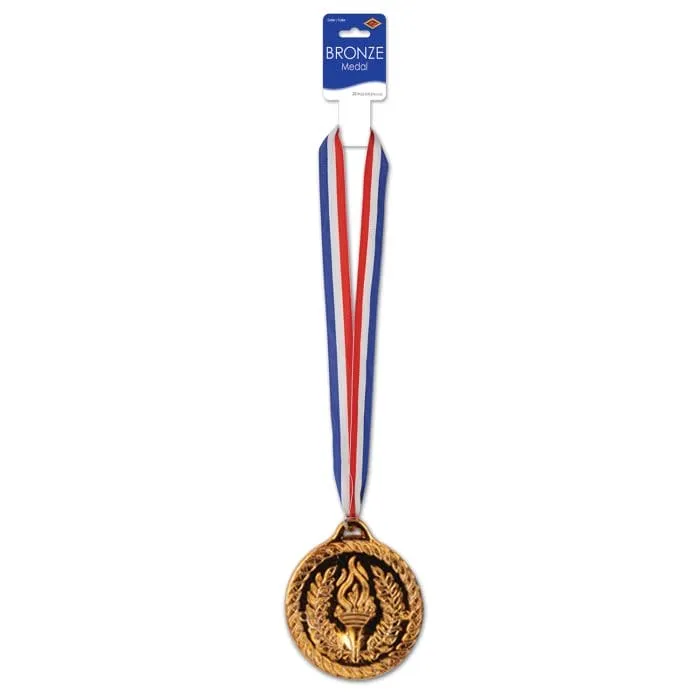 Bronze Metal Plastic Award with Ribbon