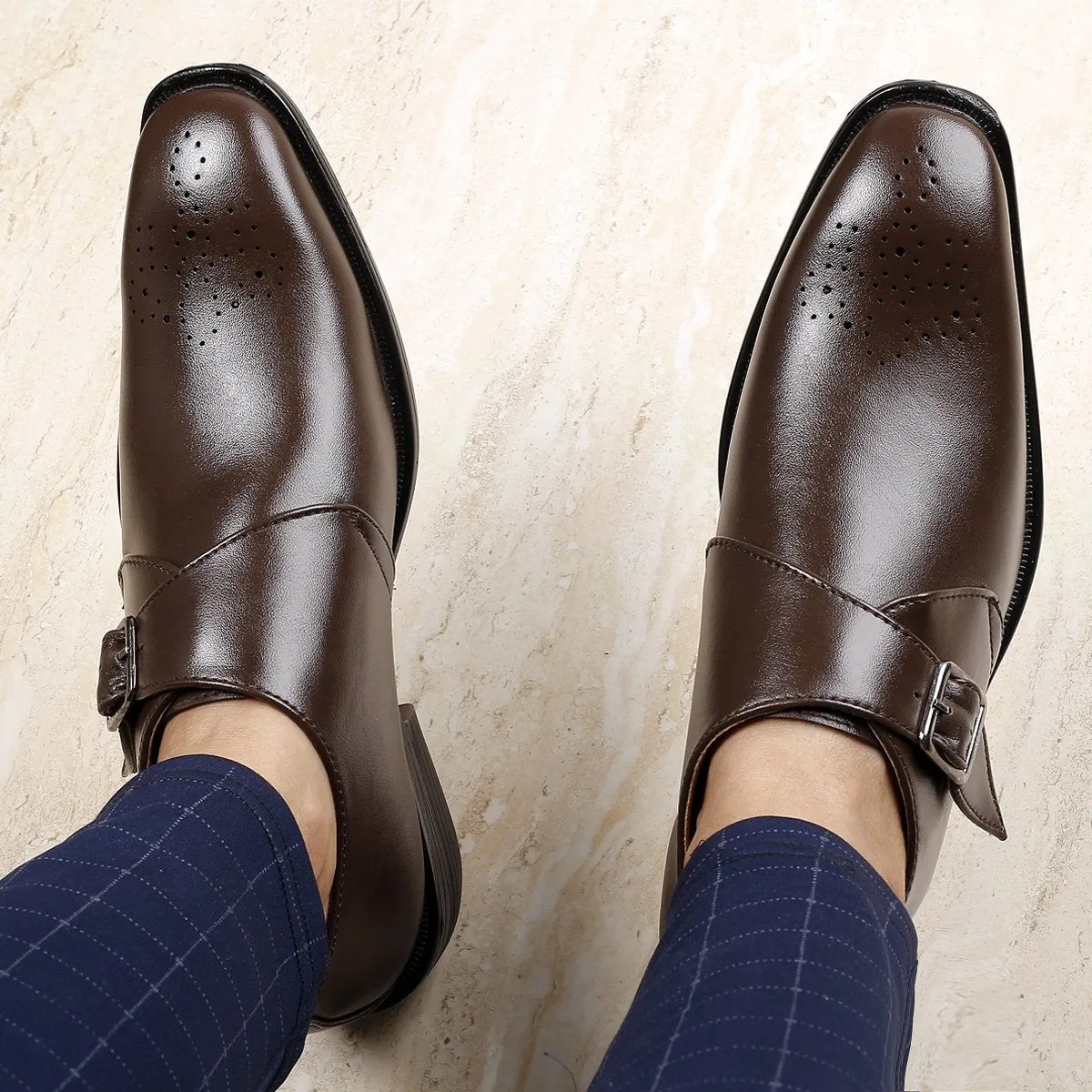 Bxxy's Trendy Single Monk Strap Slip-ons For Men