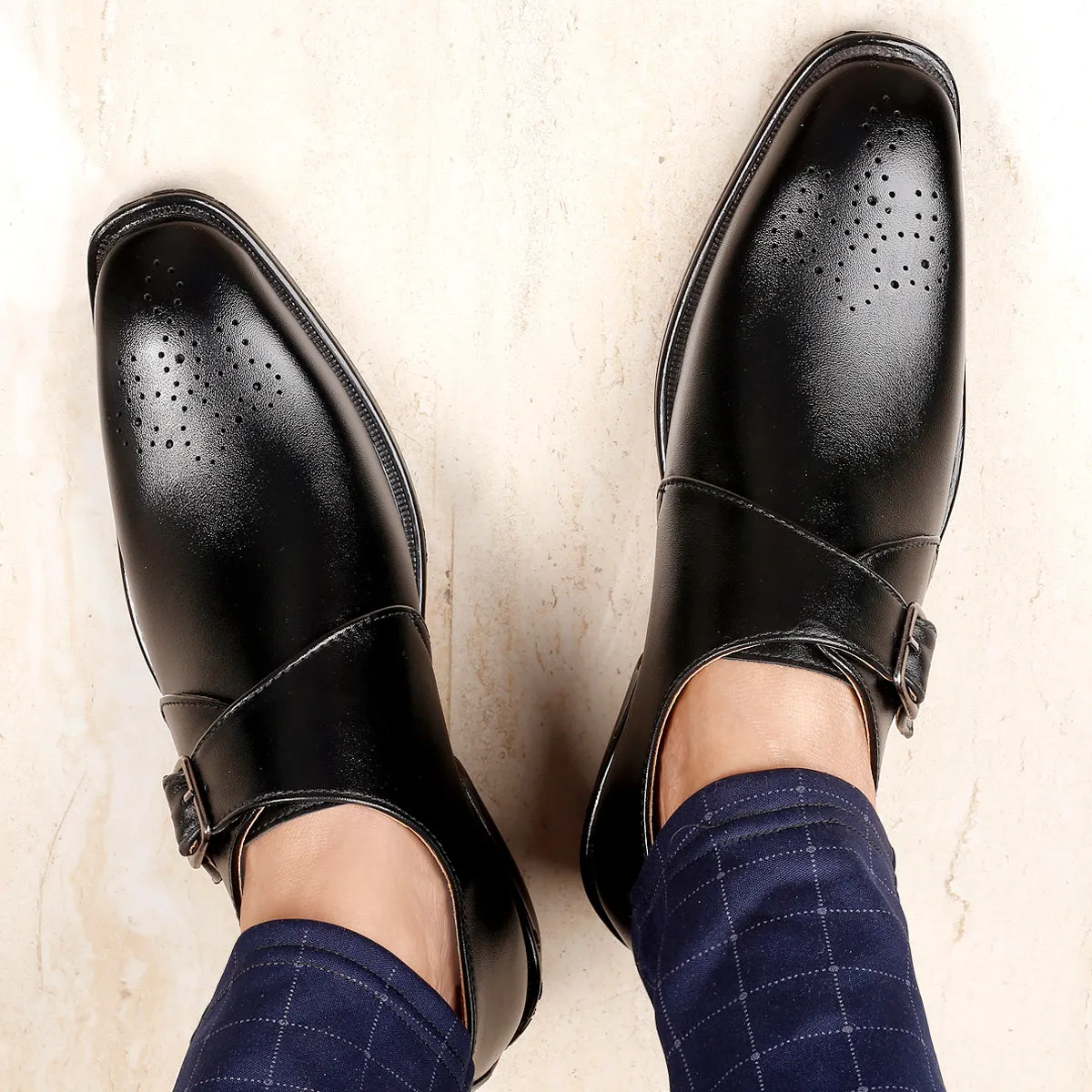 Bxxy's Vegan Leather Monk Slip-ons for Men