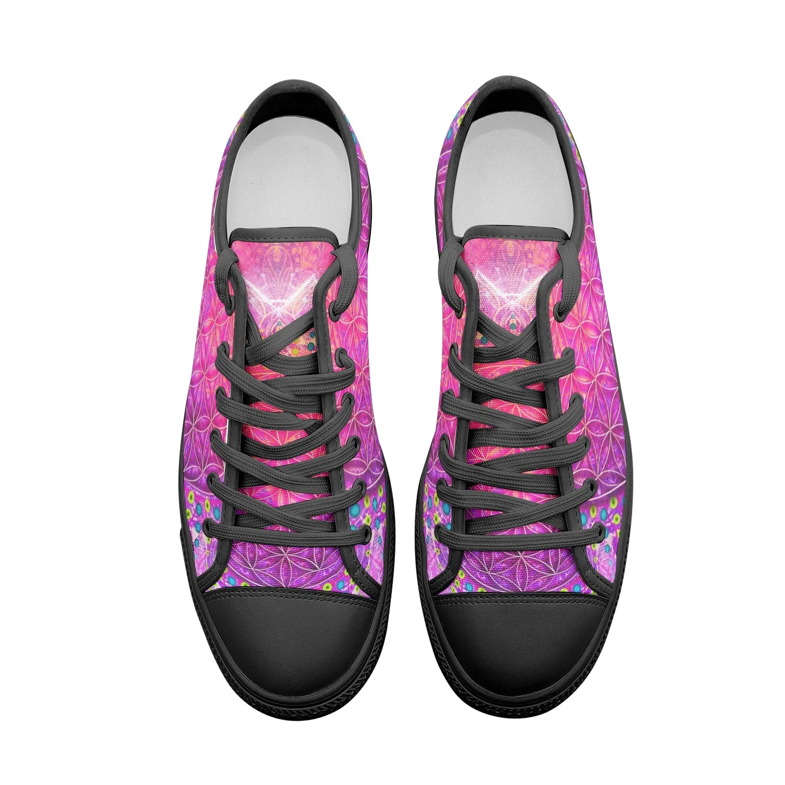 Cameron Gray | Flower Of Life | Unisex Low Top Canvas Shoes