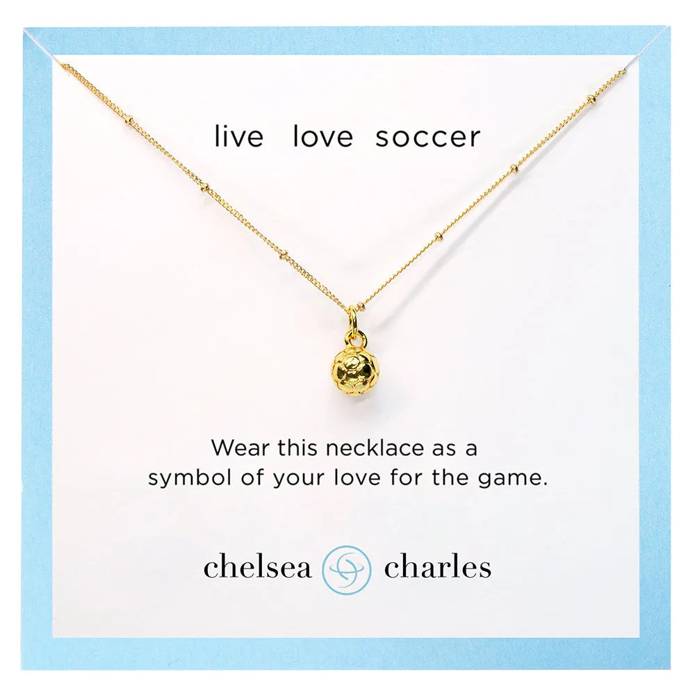 CC Sport Gold Soccer Charm Necklace