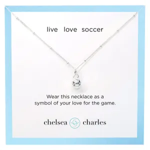 CC Sport Silver Soccer Charm Necklace