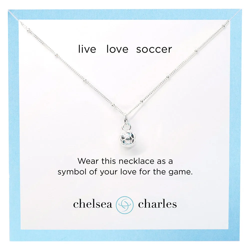 CC Sport Silver Soccer Charm Necklace