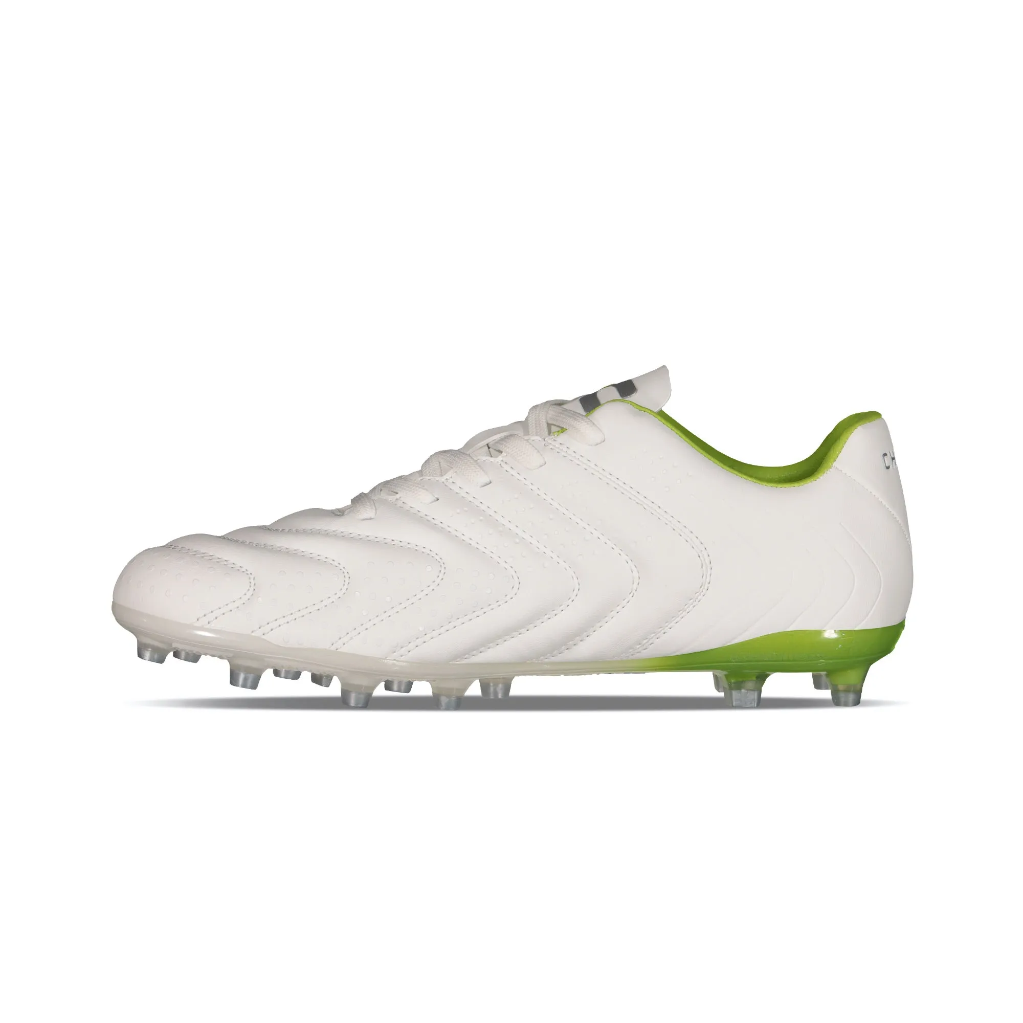 Charly Encore FG Soccer Cleats - White/Green