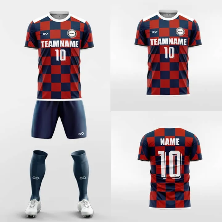 Checkerboard-Custom Soccer Jerseys Kit Sublimated Design