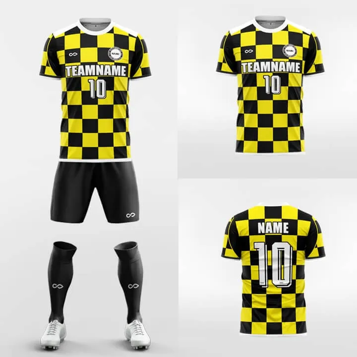 Checkerboard-Custom Soccer Jerseys Kit Sublimated Design