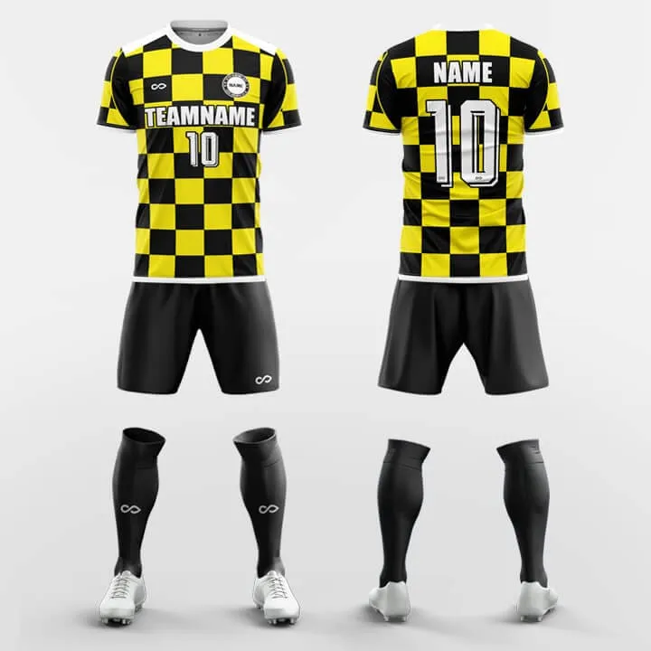 Checkerboard-Custom Soccer Jerseys Kit Sublimated Design