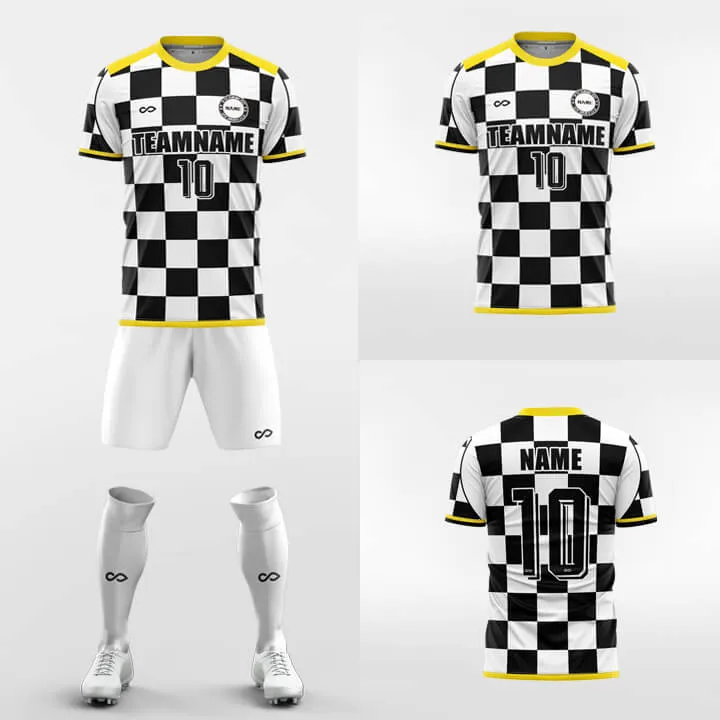 Checkerboard-Custom Soccer Jerseys Kit Sublimated Design