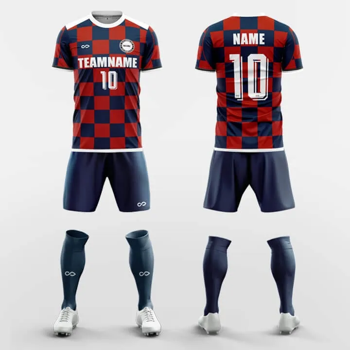 Checkerboard-Custom Soccer Jerseys Kit Sublimated Design