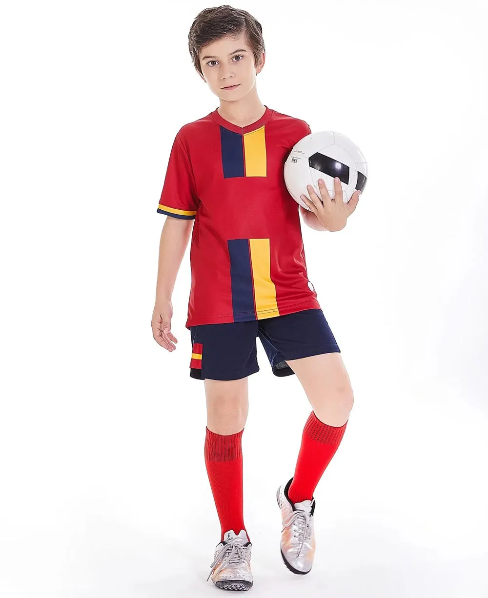 Children Boys Girls Football Jerseys set Mens boys Sportswear Training Uniform Football Jersey Suits  Team Uniforms Sets