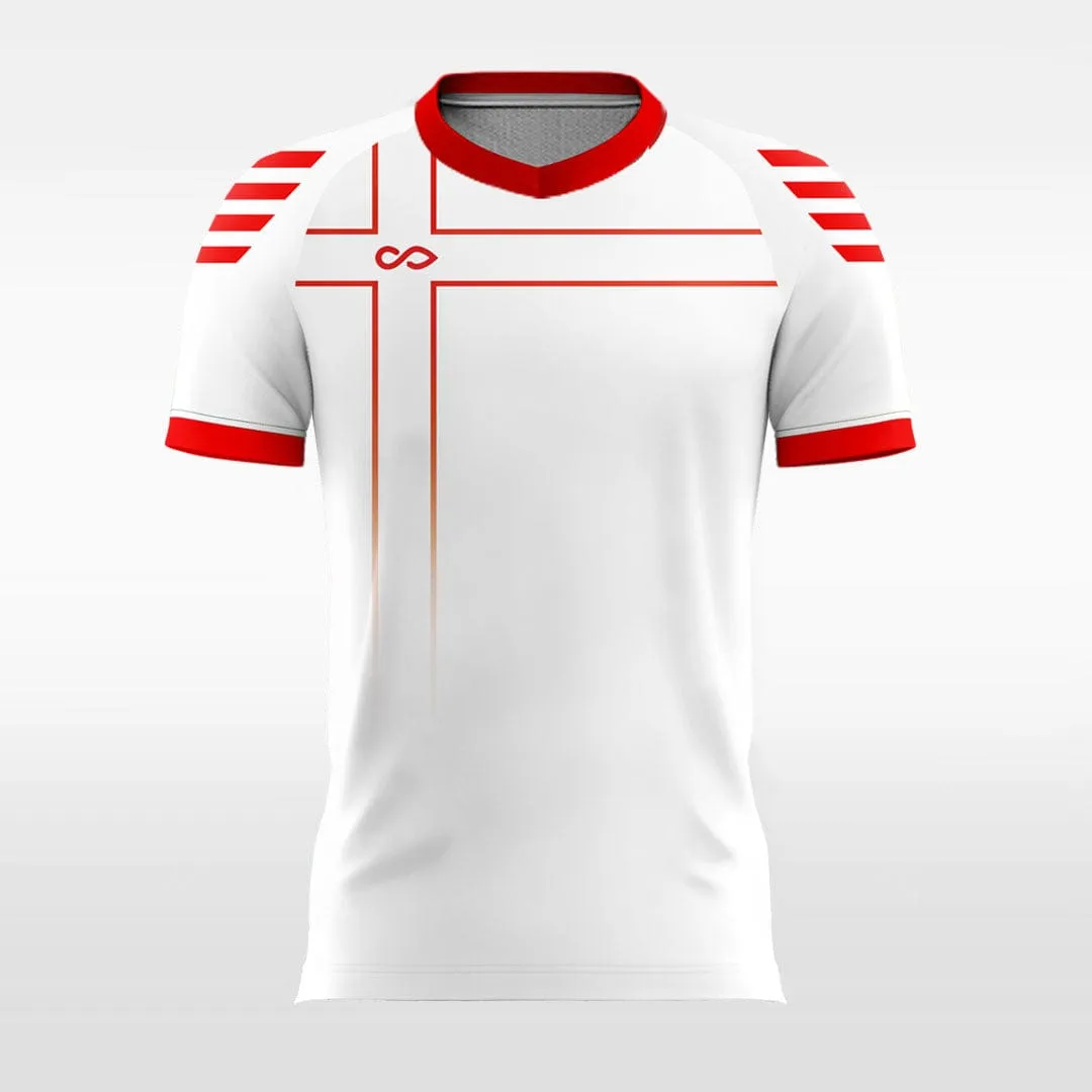 Classic Red Cross - Women Custom Soccer Jerseys Team Design