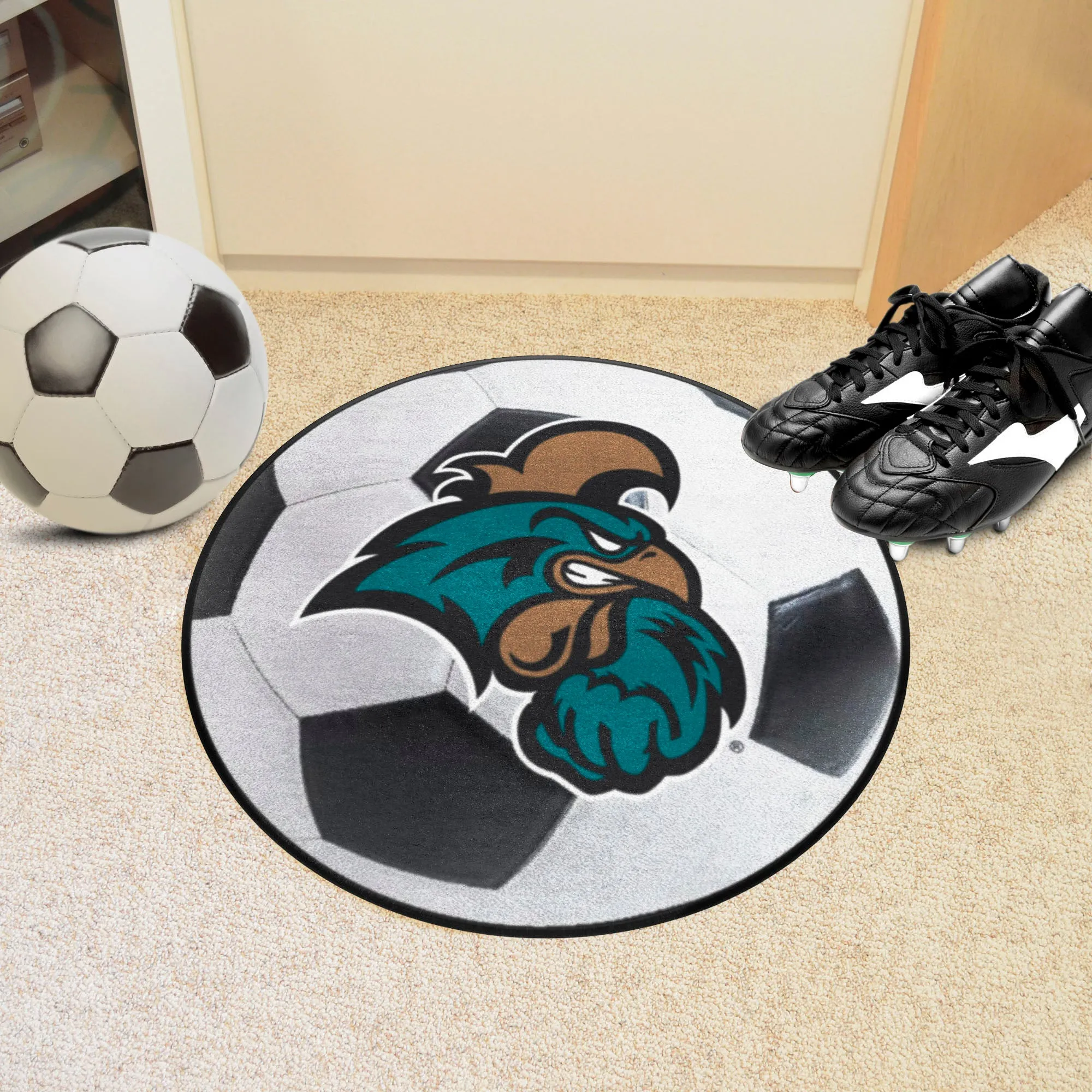 Coastal Carolina Chanticleers Soccer Ball Rug - 27in. Diameter