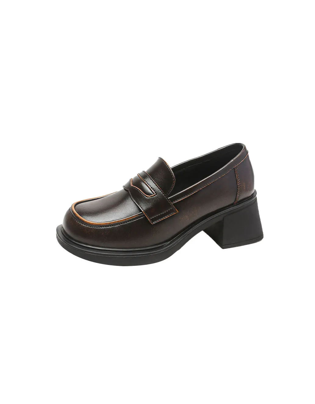 Comfortable Sole Chunky Heels Loafers