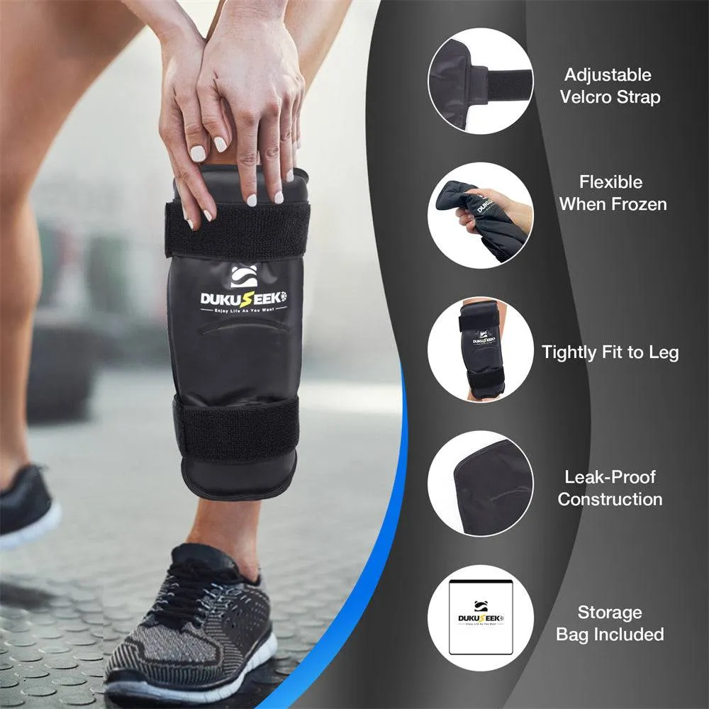 DUKUSEEK Shin Splint Ice Pack Wrap Hot Cold Compression for Pain Relief, Recovery