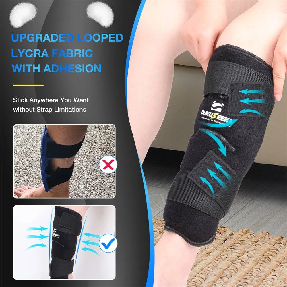 DUKUSEEK Shin Splint Ice Pack Wrap Hot Cold Compression for Pain Relief, Recovery