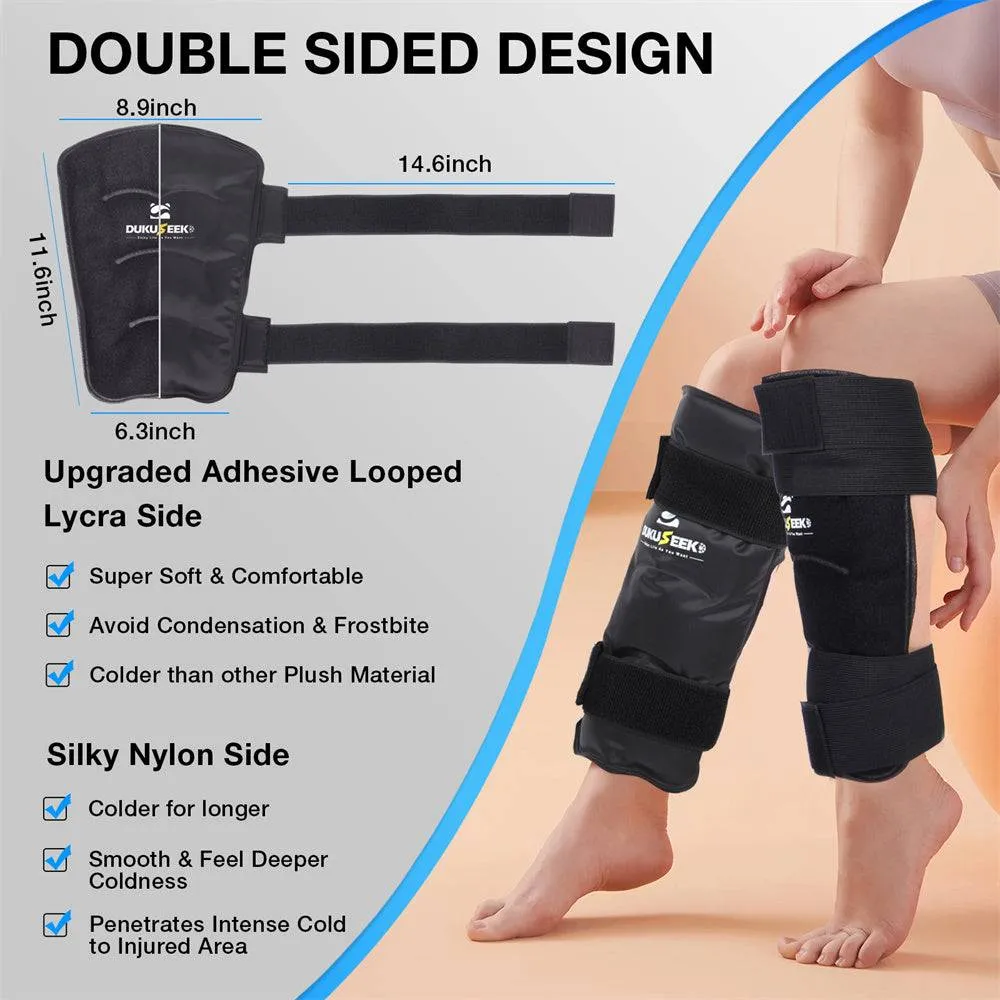 DUKUSEEK Shin Splint Ice Pack Wrap Hot Cold Compression for Pain Relief, Recovery