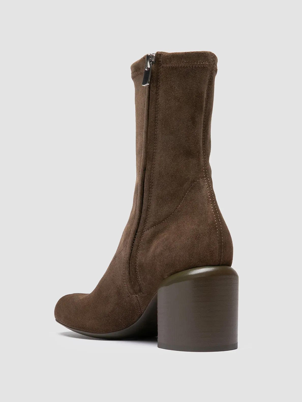 ELINOR 005 - Taupe Suede Zipped Boots