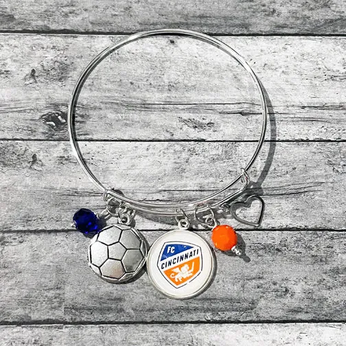 FC Cincinnati Fan Silver Charm Bracelet