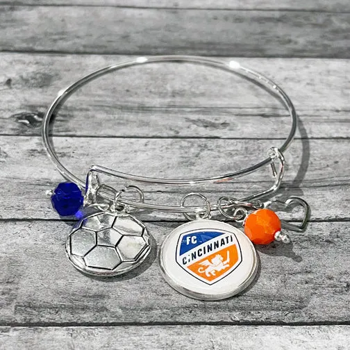 FC Cincinnati Fan Silver Charm Bracelet